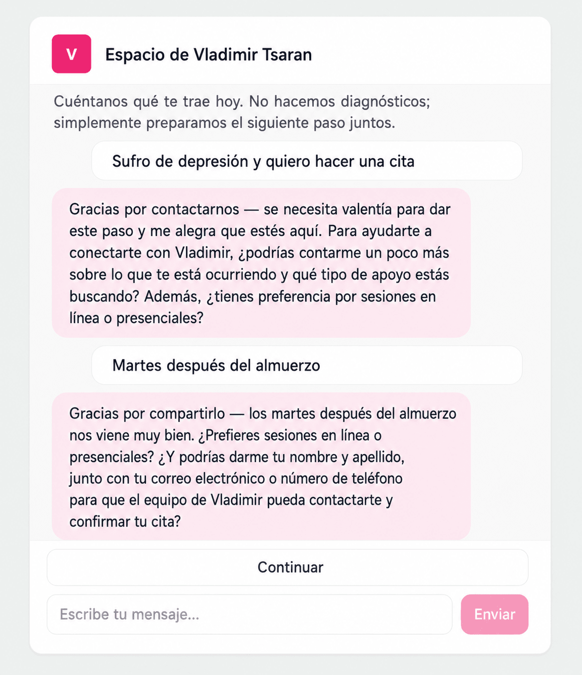 Acepte pacientes cuando tenga capacidad