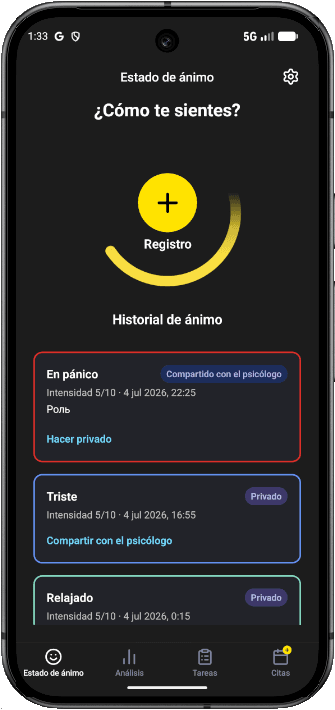 App complementaria opcional para pacientes