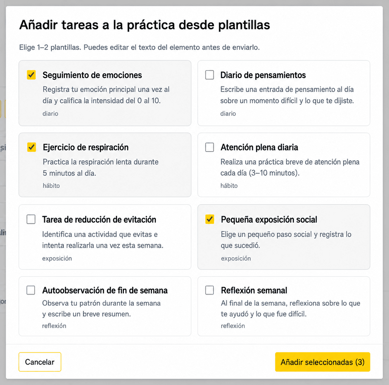 Haga seguimiento entre sesiones