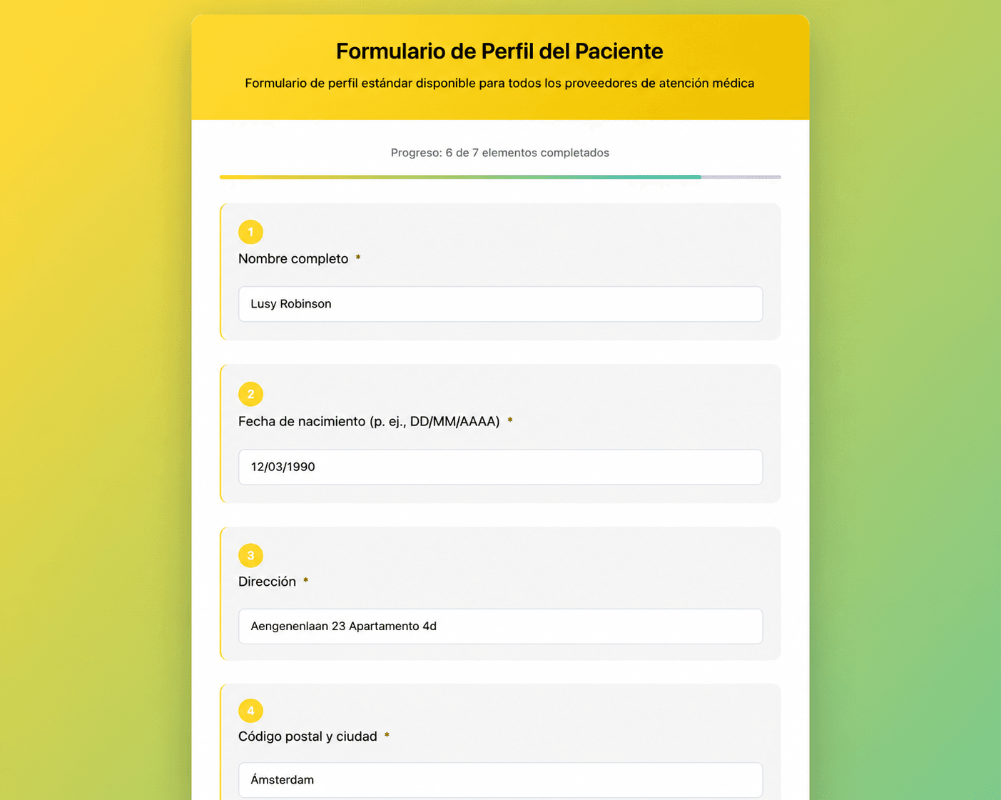 Formularios de admisión