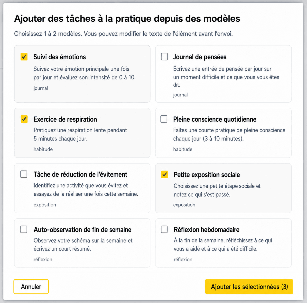 Suivez entre les séances
