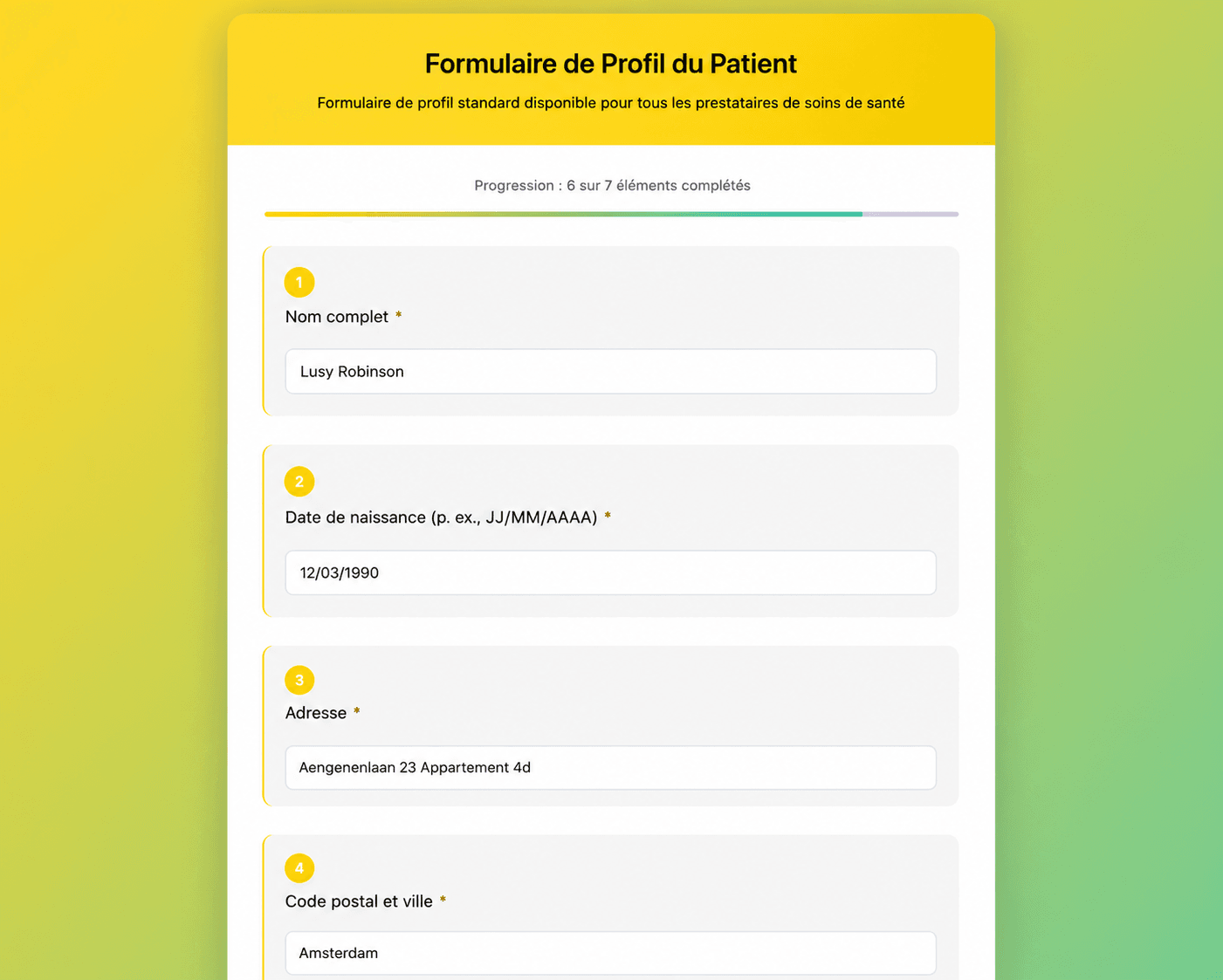 Formulaires d'admission