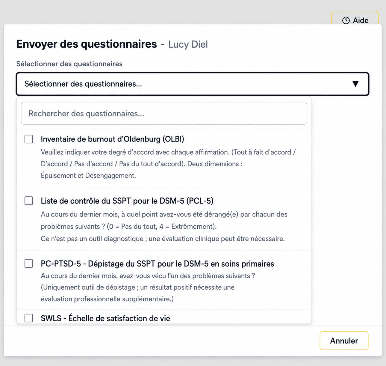 Collectez les informations patient avant la séance un
