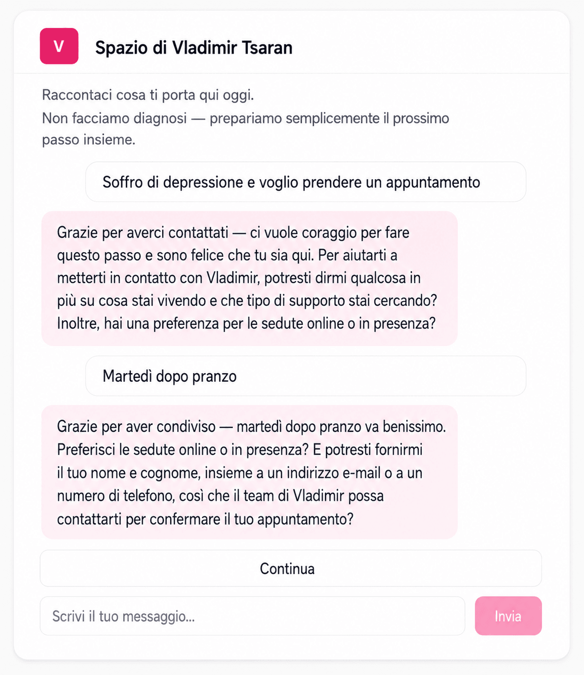 Accetta pazienti quando hai disponibilità