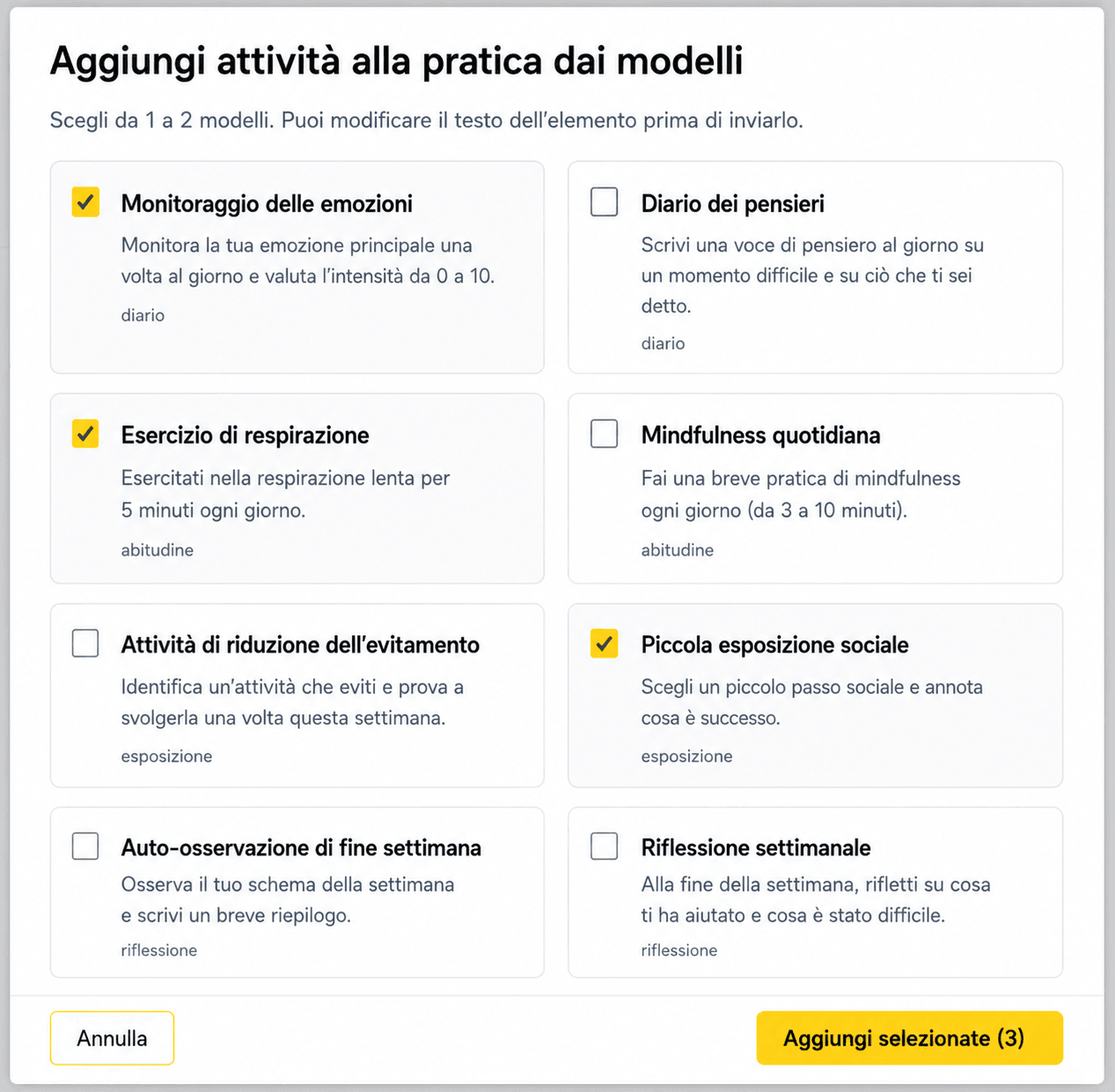 Fai follow-up tra le sedute