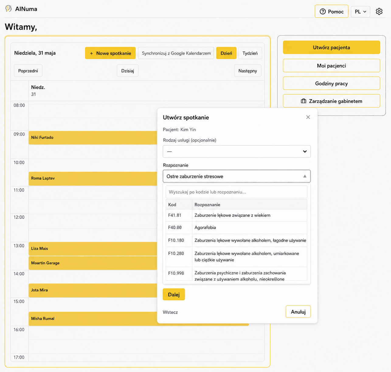 AINuma-praktijkagenda en planningsworkflow