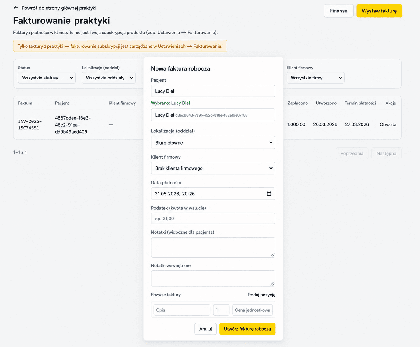Pobieraj płatności w tym samym workflow