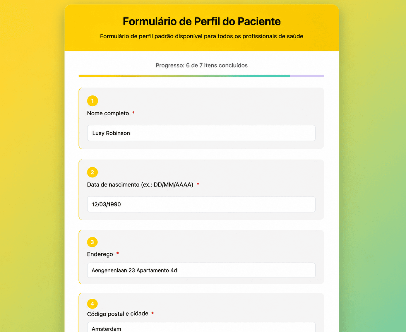 Formulários de admissão