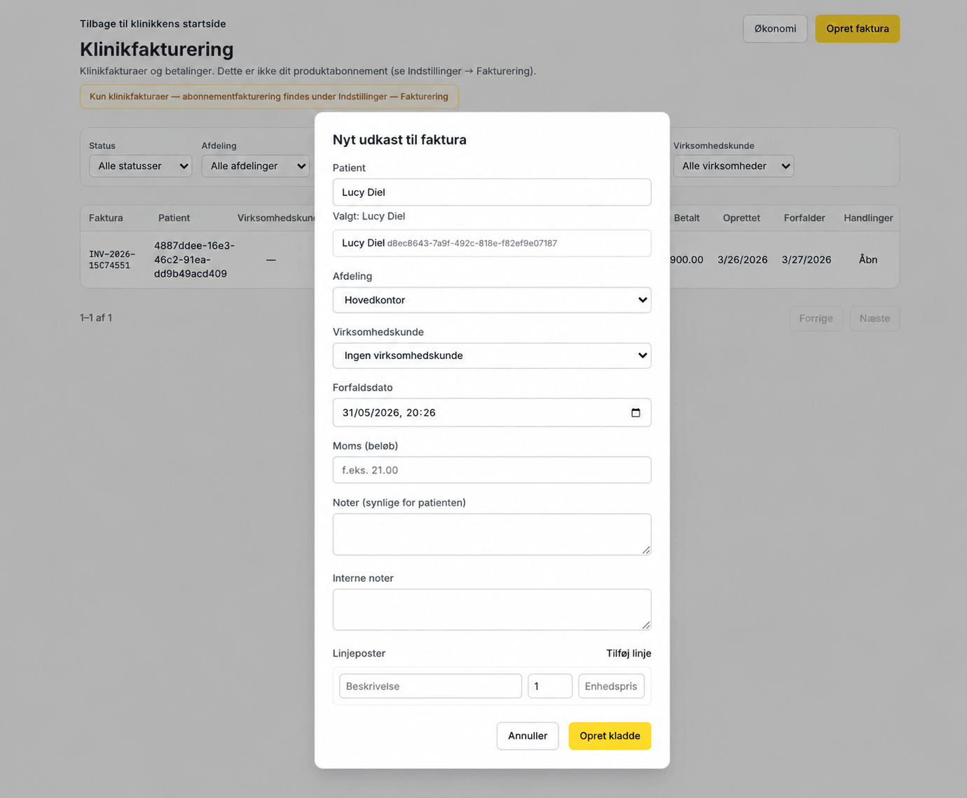 Automatiske onlinebetalinger
