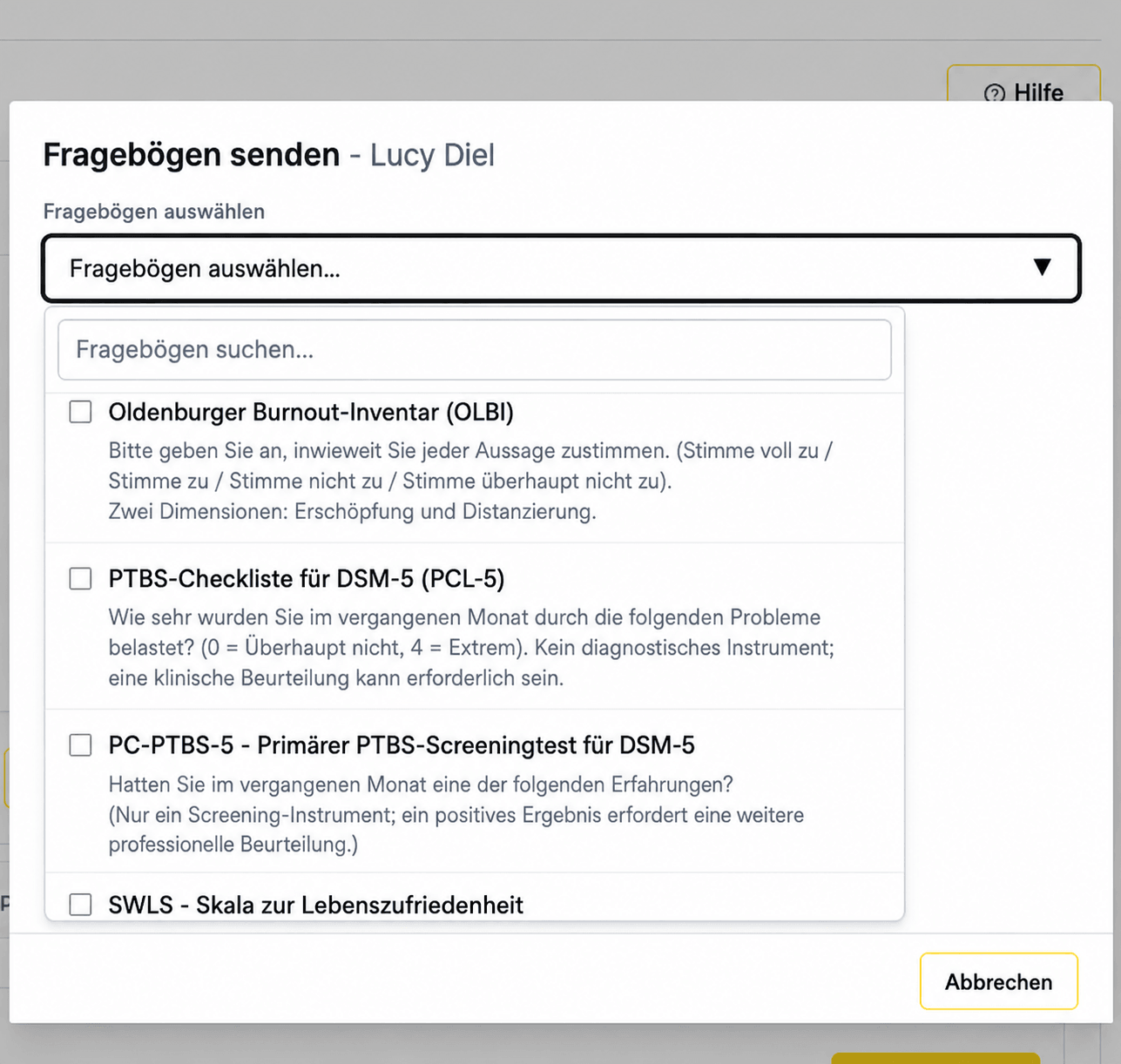 Individuelle Fragebögen