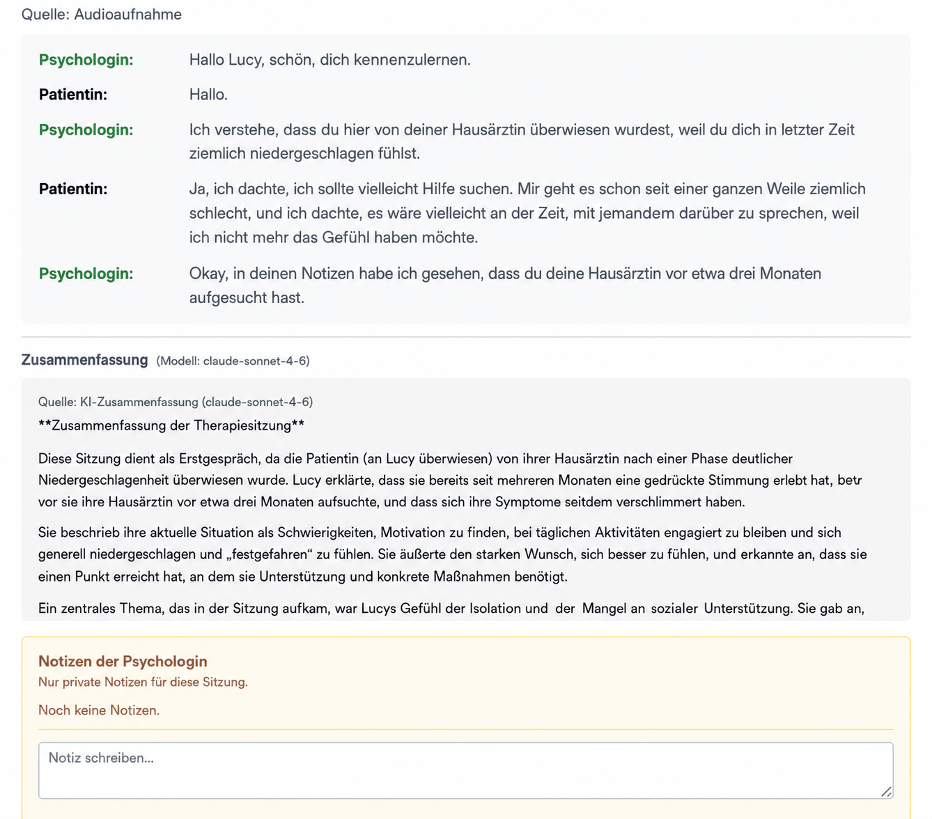 KI-extrahierte Symptome, Ziele, Trigger und Risikomarker