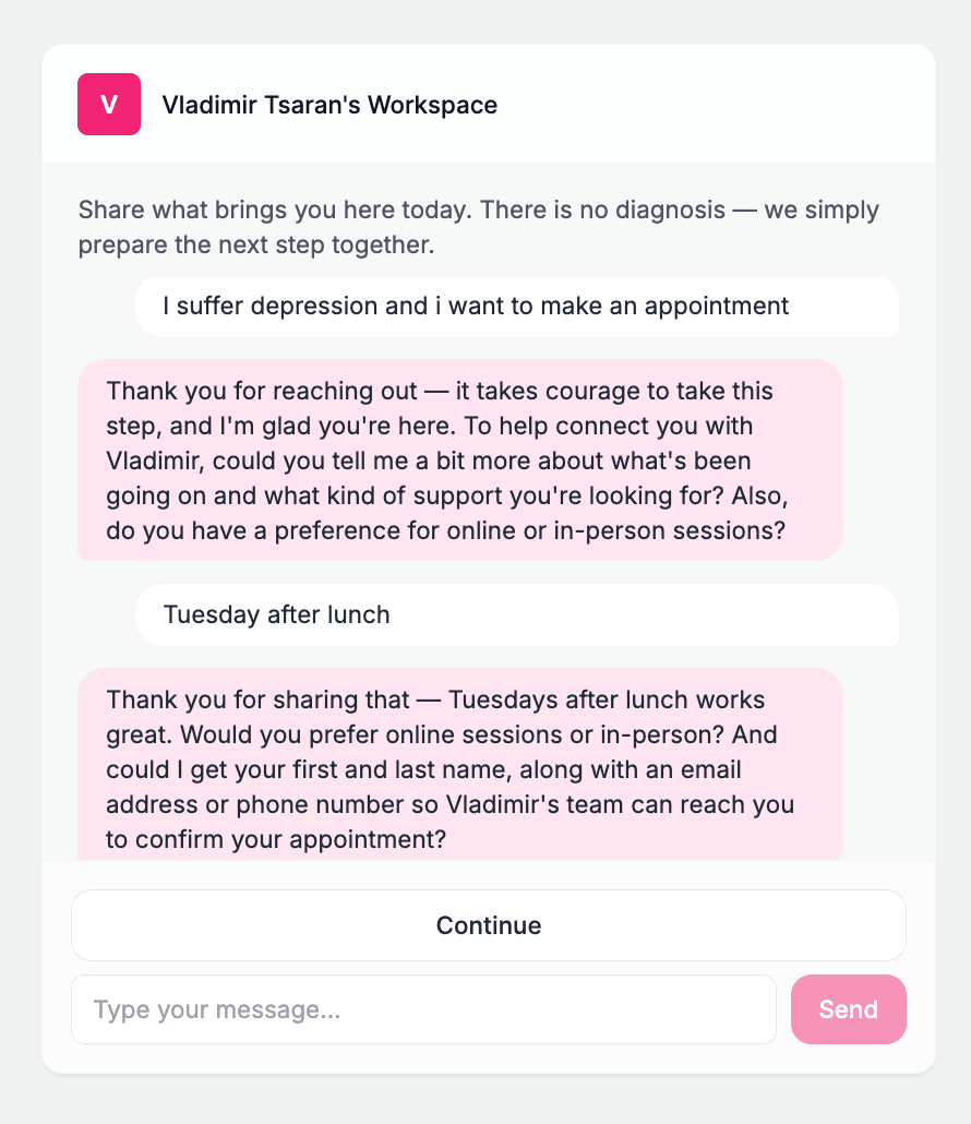 Booking widget for your website