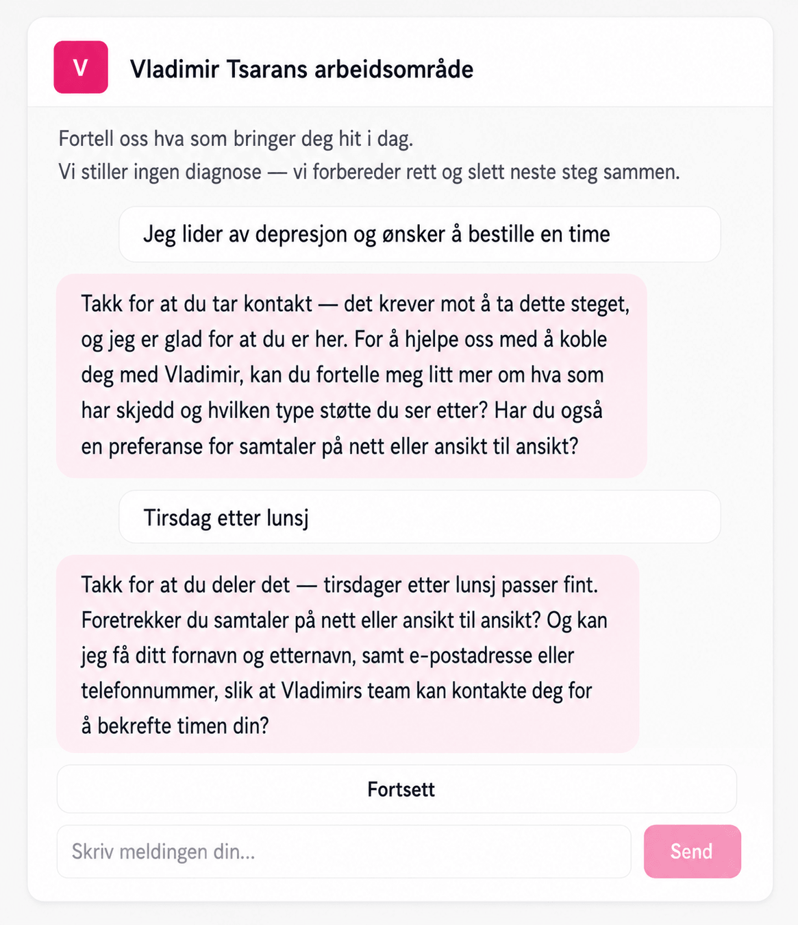 Booking-widget for nettsiden din