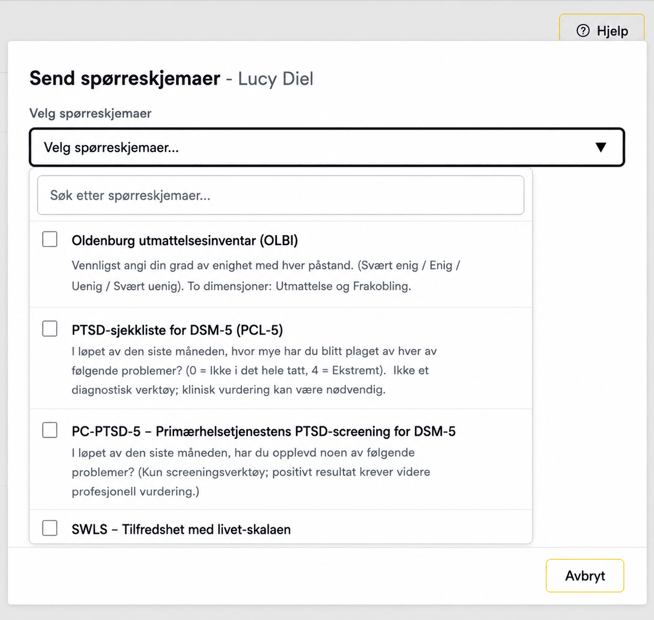 Tilpassede spørreskjemaer