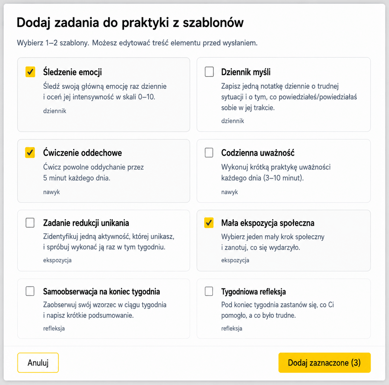 Generowanie i śledzenie zadań domowych