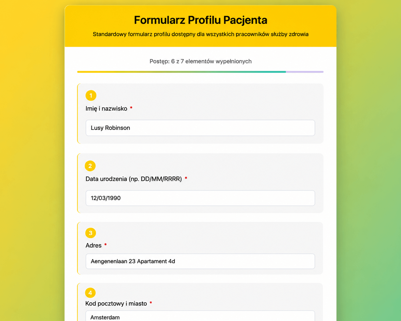 Formularze przyjęcia