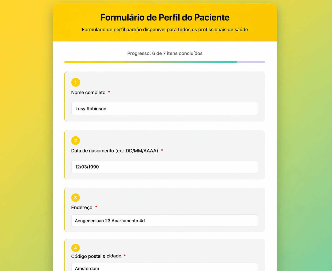 Formulários de admissão